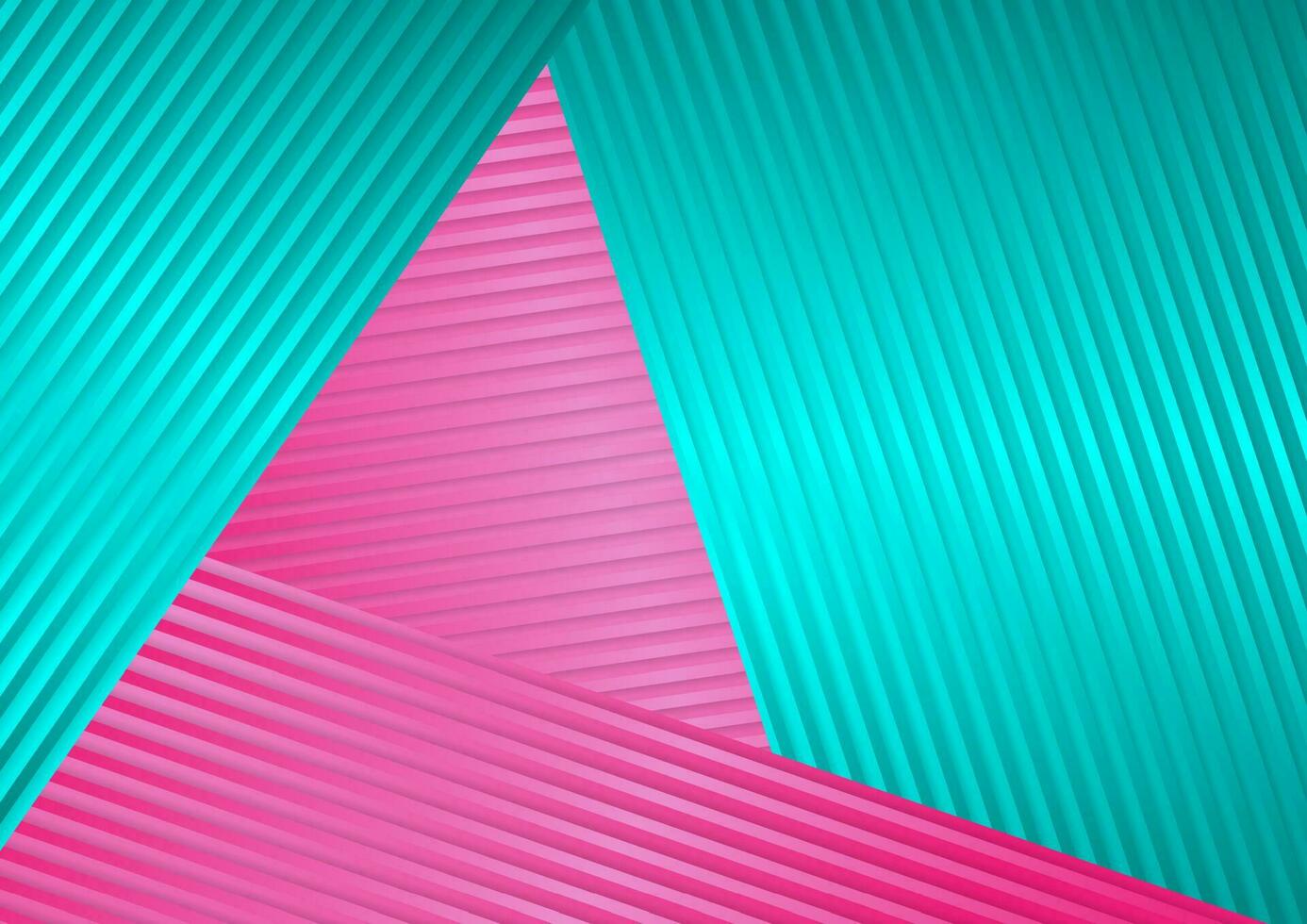 Turquoise and pink abstract corporate striped background vector