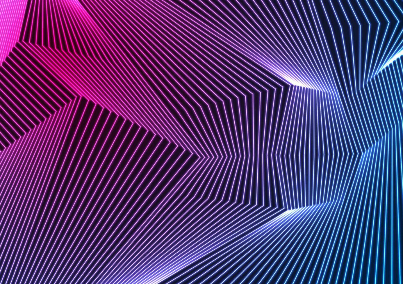 Blue ultraviolet neon curved lines abstract background vector