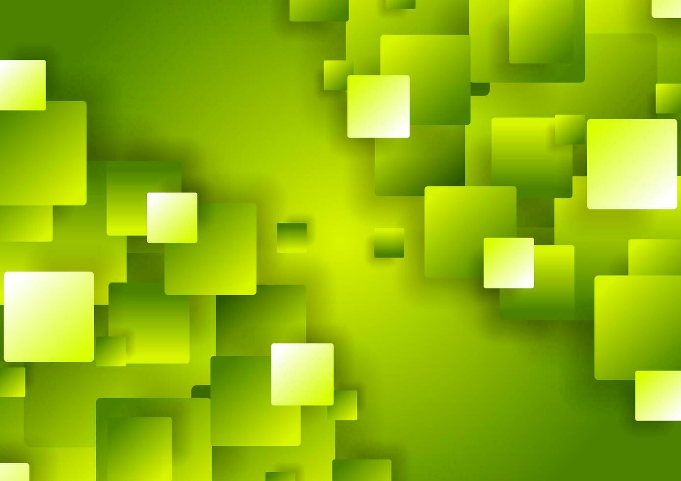Bright green abstract tech geometric squares background vector