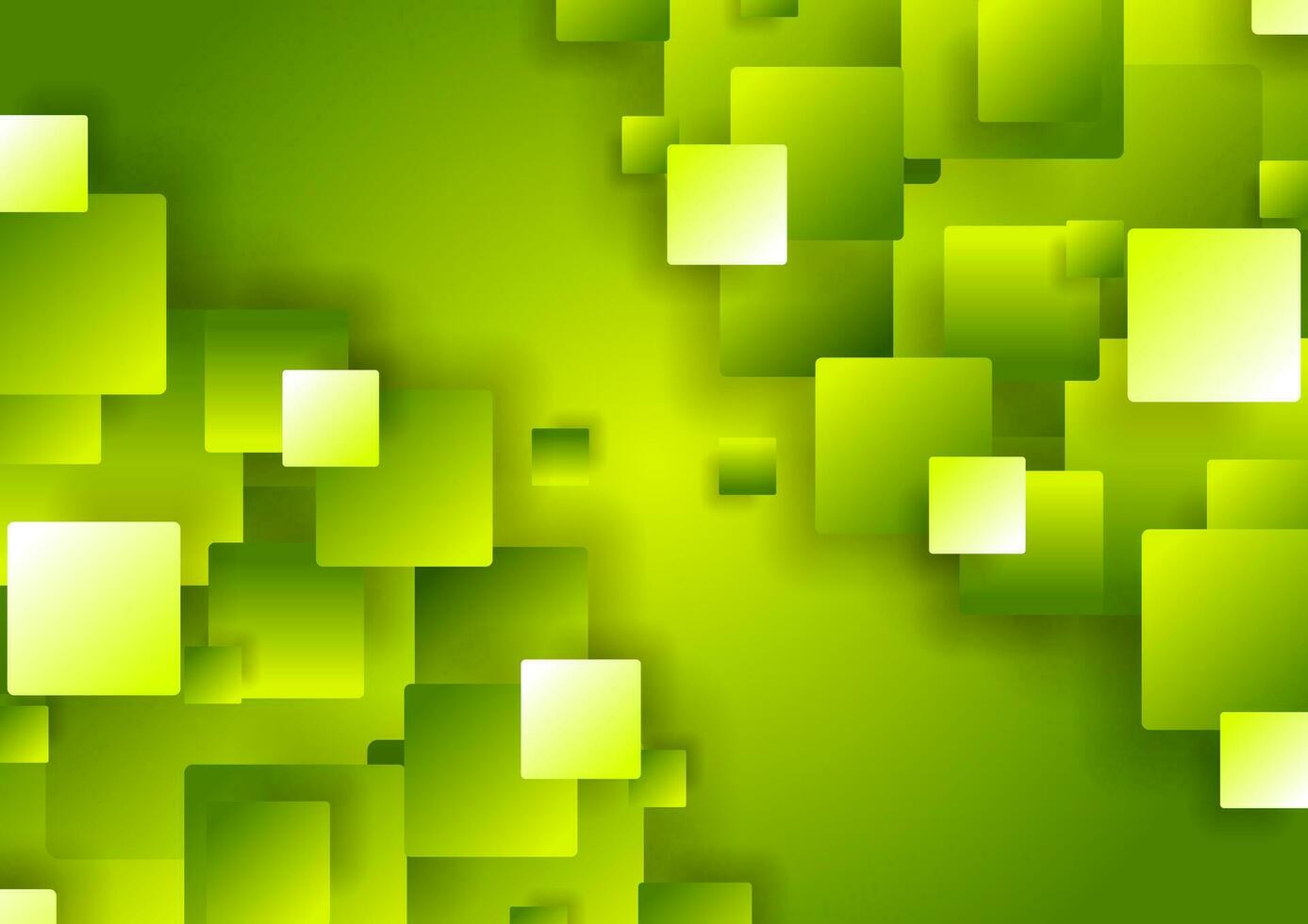 Bright green abstract tech geometric squares background vector
