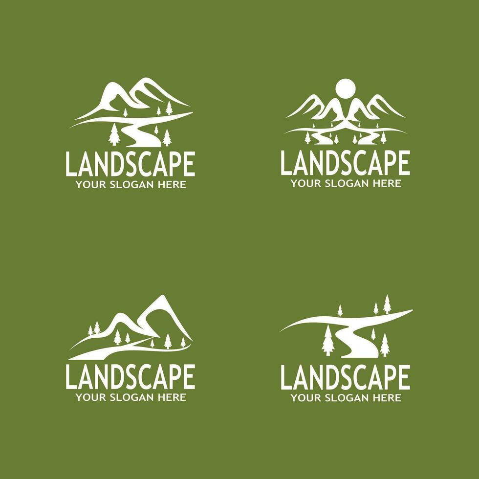 Simple Nature Landscape Logo Vector Illustration