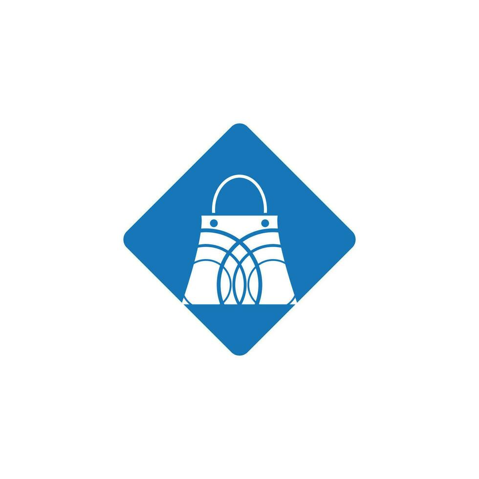 Shopping bag illustration logo vector