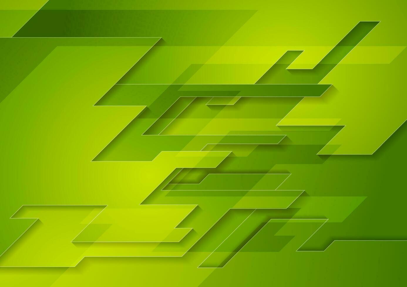 Bright green tech geometric abstract background vector