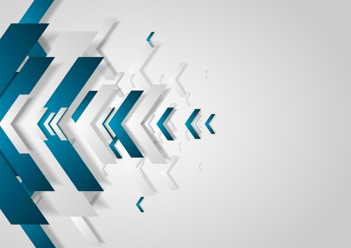 Blue and grey tech abstract background with arrows vector