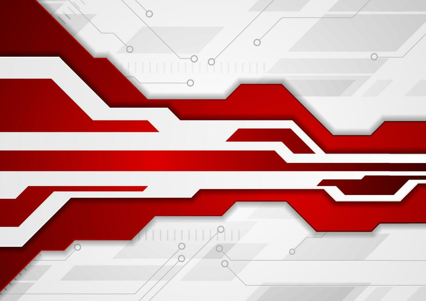 Red and grey abstract technology background vector