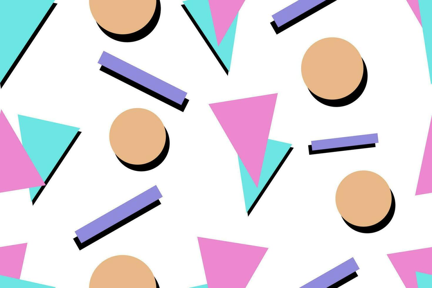 Colourful memphis style nostalgic background or retro 80s 90s seamless pattern wallpaper vector