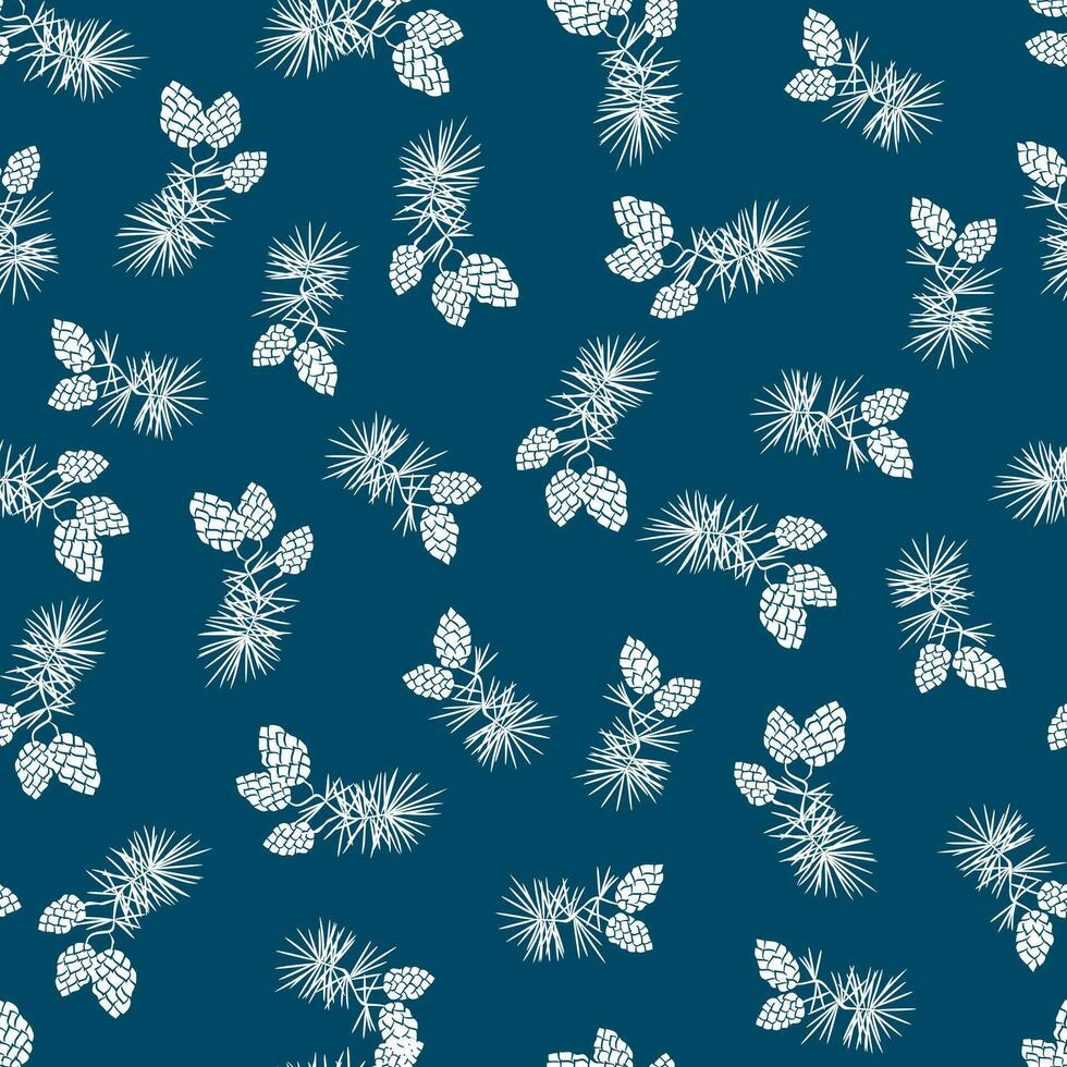Winter seamless vector pattern with pine cone. Can be used for wallpaper, pattern fills, surface textures, fabric prints.