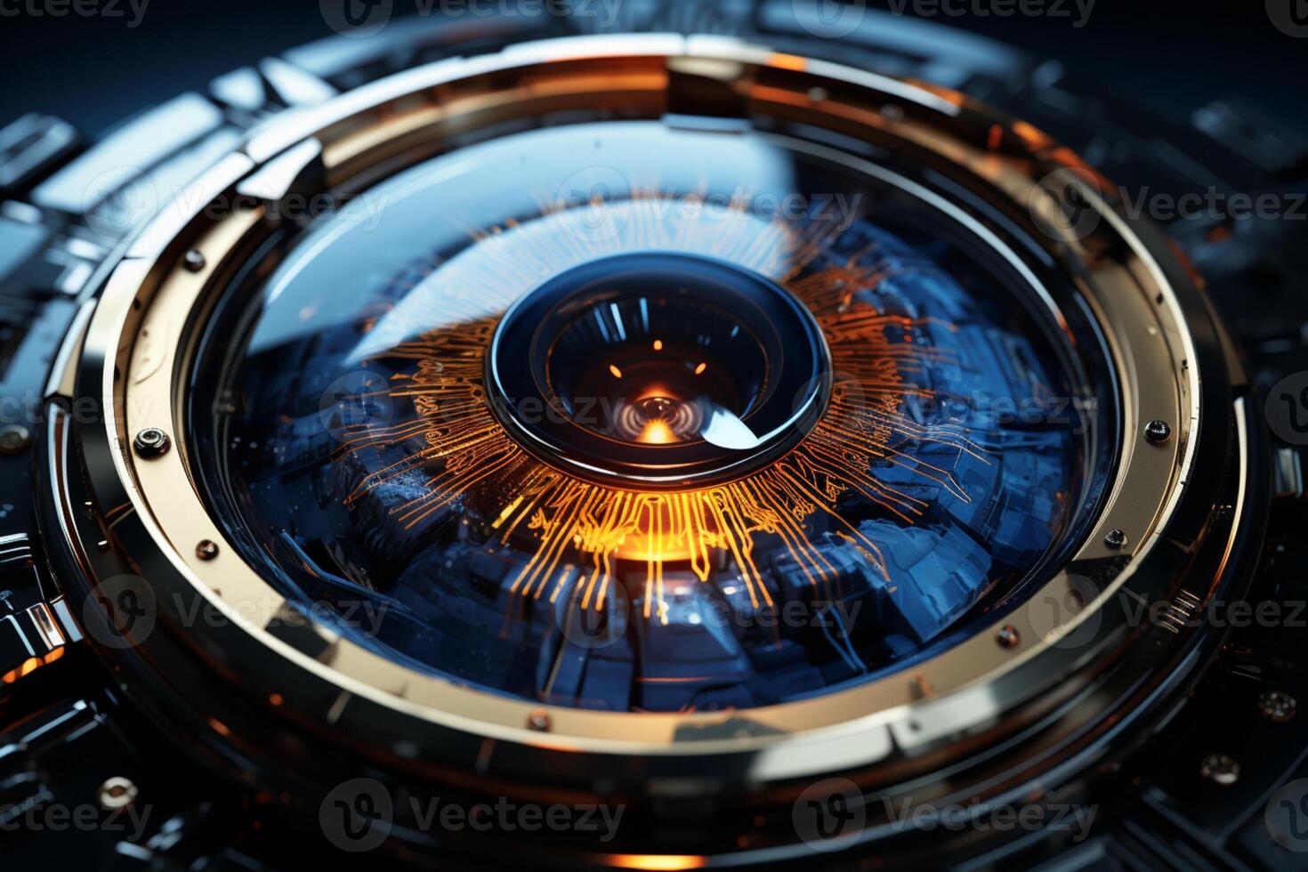 Innovative vision, Abstract high-tech eye concept portrays futuristic perspective photo