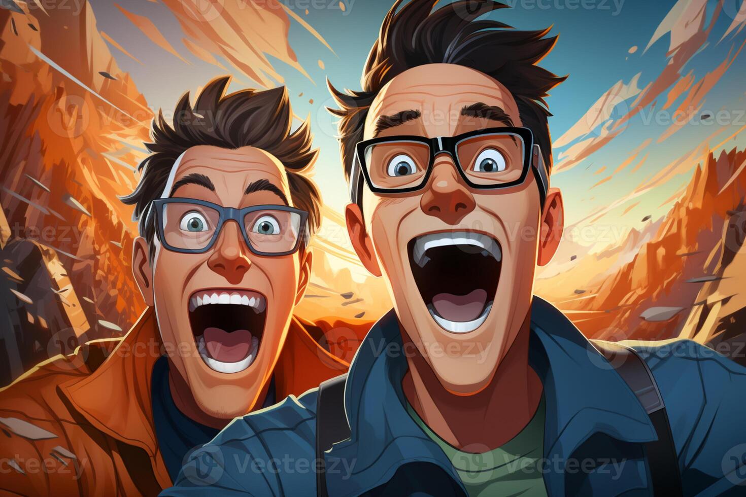 Laughing buddies, hilarious jokes, creating a lively and fun atmosphere AI Generated photo