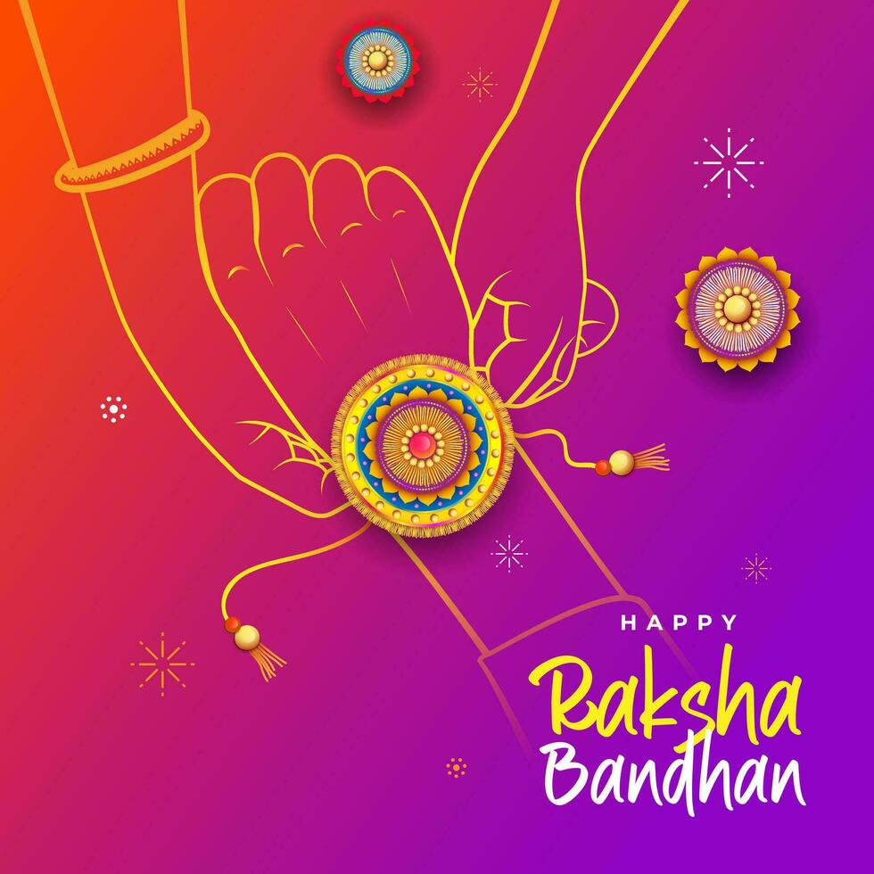 Happy Raksha Bandhan Greeting Background Design Illustration vector