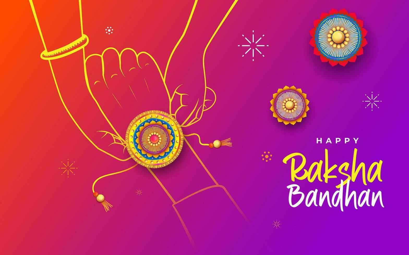 Happy Raksha Bandhan Greeting Background Design Illustration vector