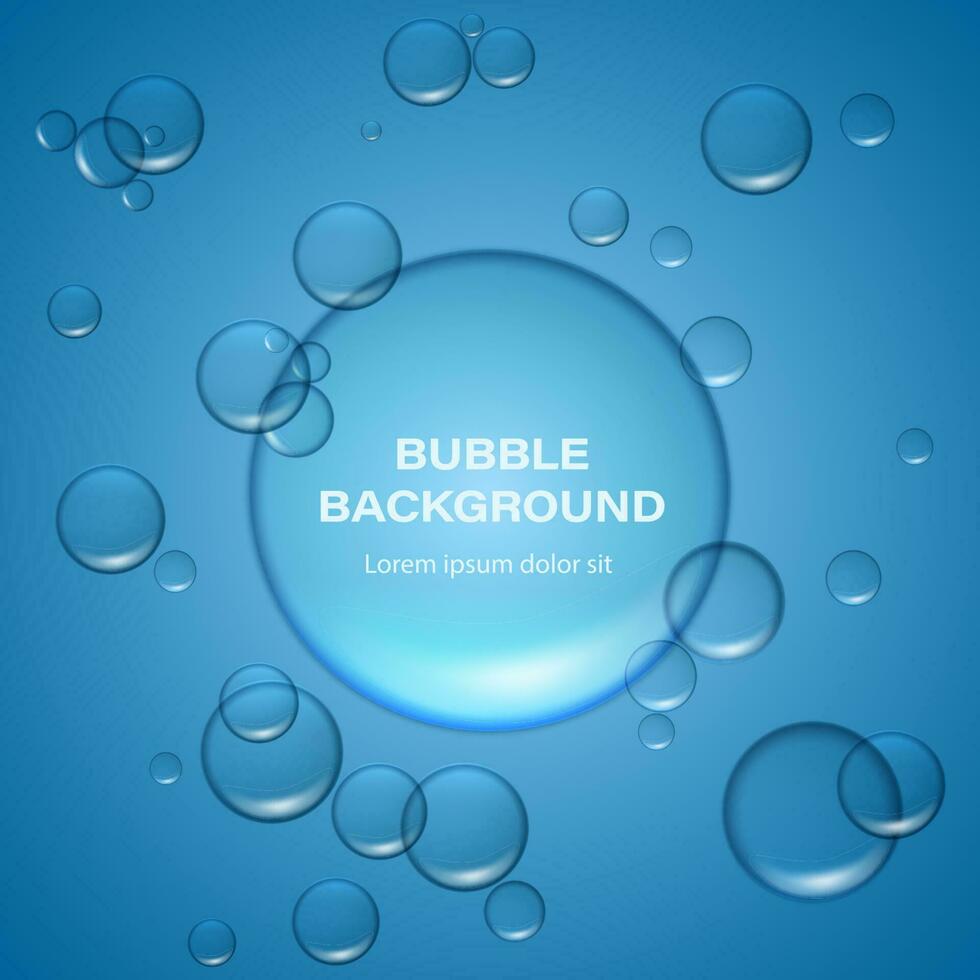 3d realistic vector illustration. Bubble background. Place for product placement.