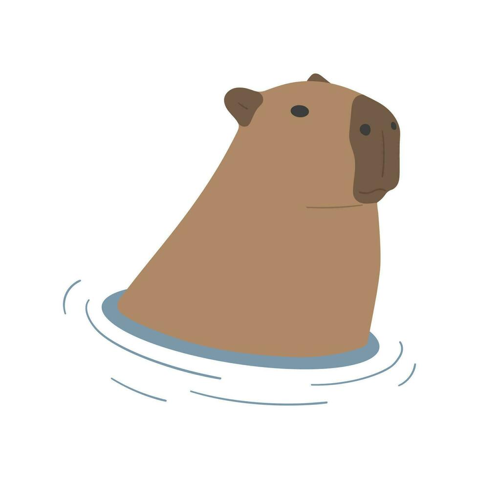 Capybara single cute vector