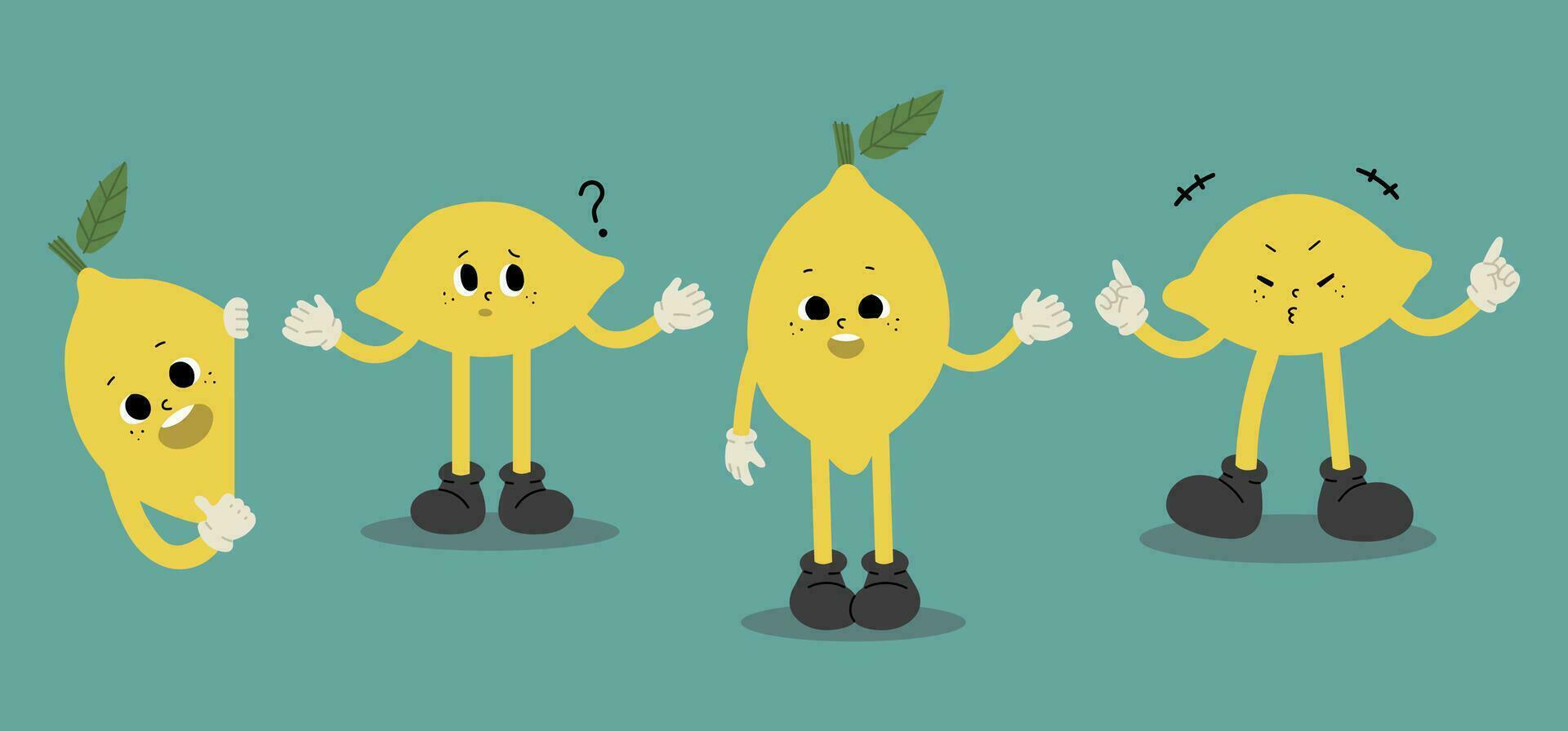 Lemon cute character vector