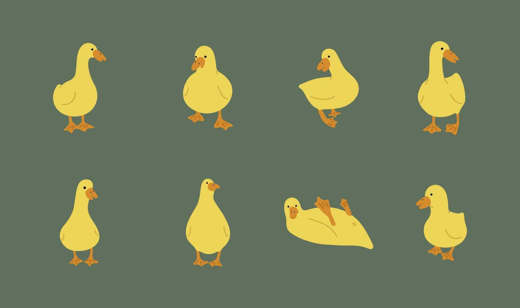 Pato amarillo grupo vector