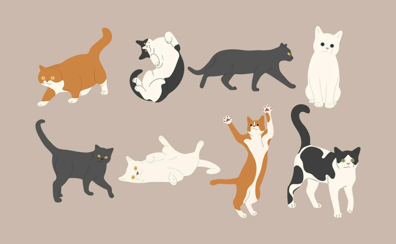 gato grupo ilustración vector