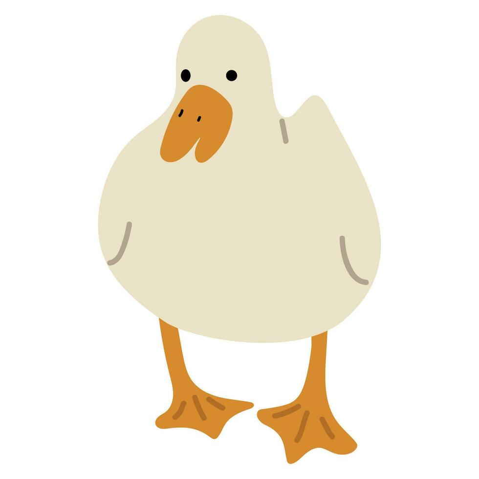 Pato blanco soltero vector