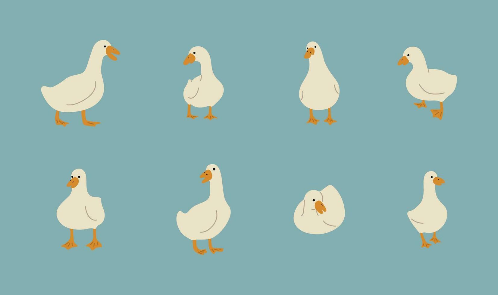 Duck white Group vector