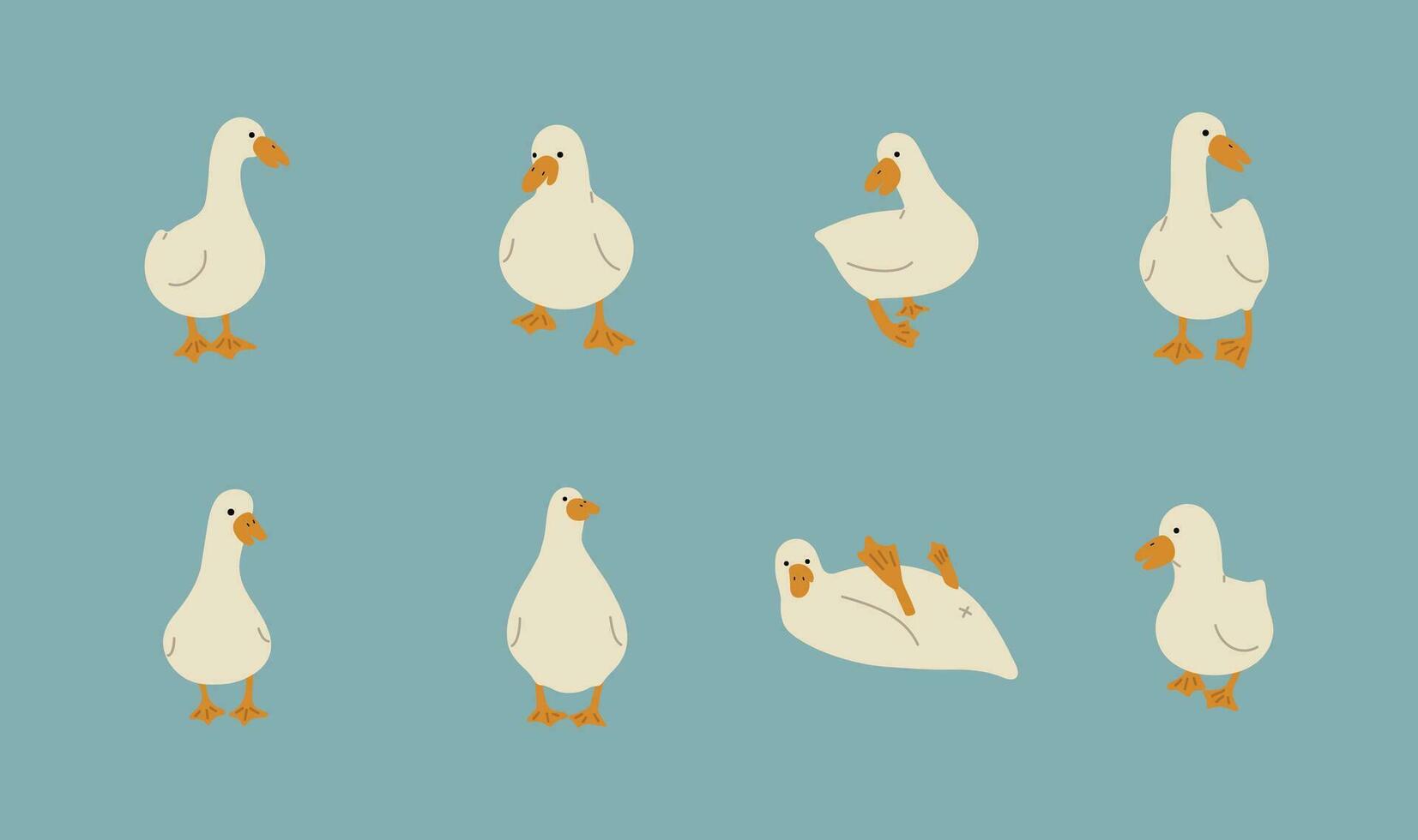 Duck white Group vector