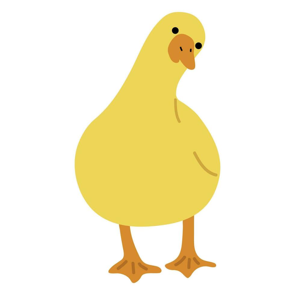 Pato amarillo soltero vector