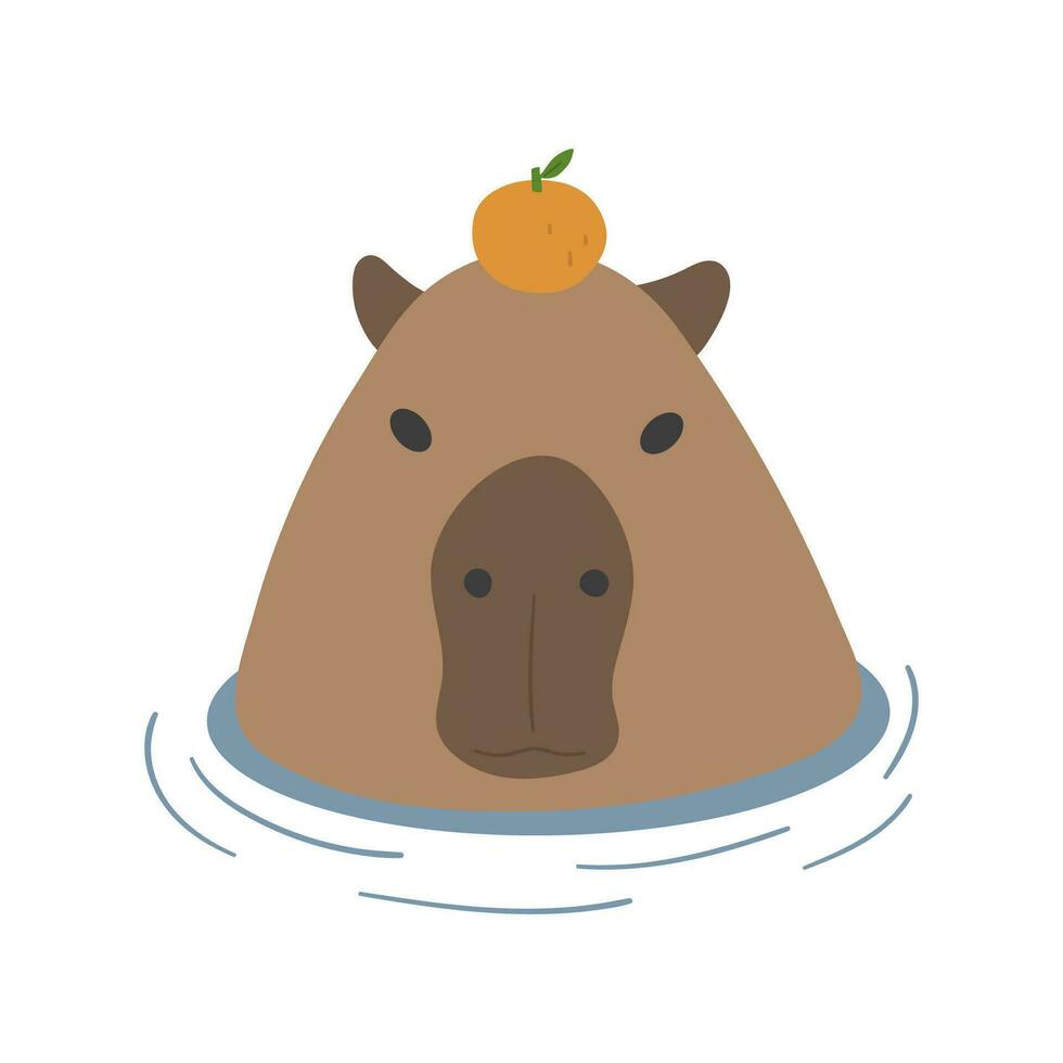 Capybara single cute vector