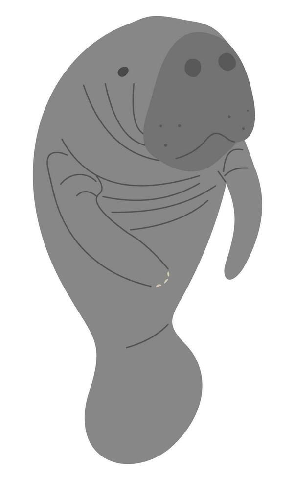 Manatee Single cute vector