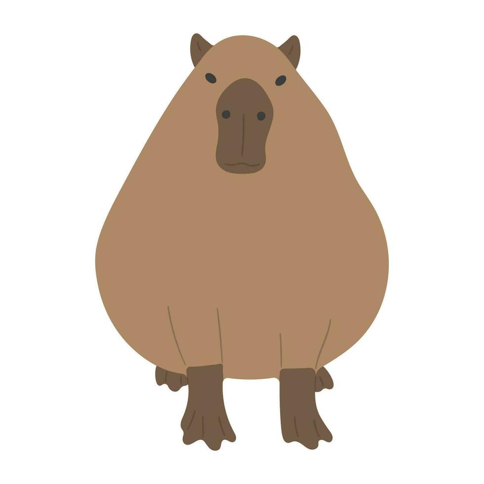 Capybara single cute 26178923 Vector Art at Vecteezy