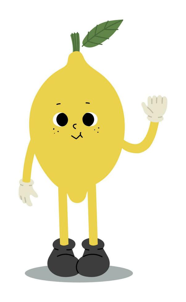 Lemon Character Single cute on a white background vector illustration