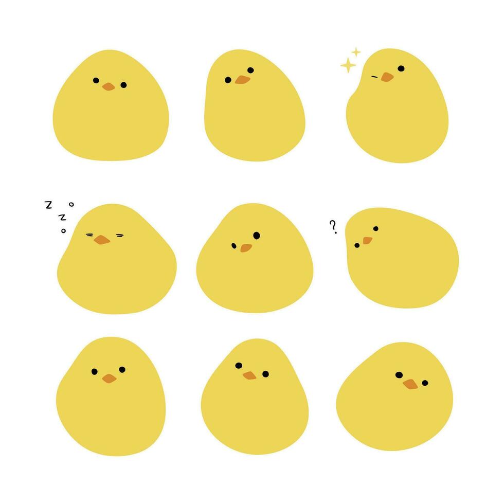 Chick cute group vector