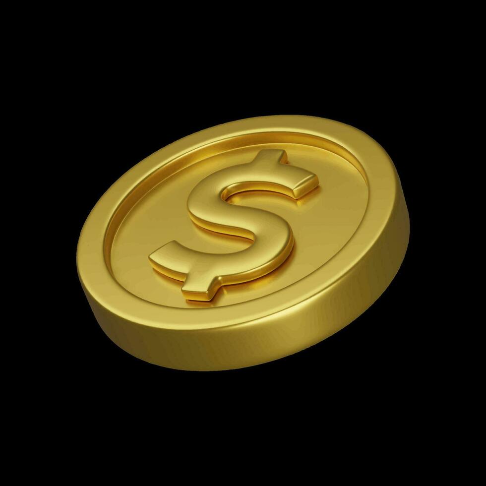 coin single vector 3D