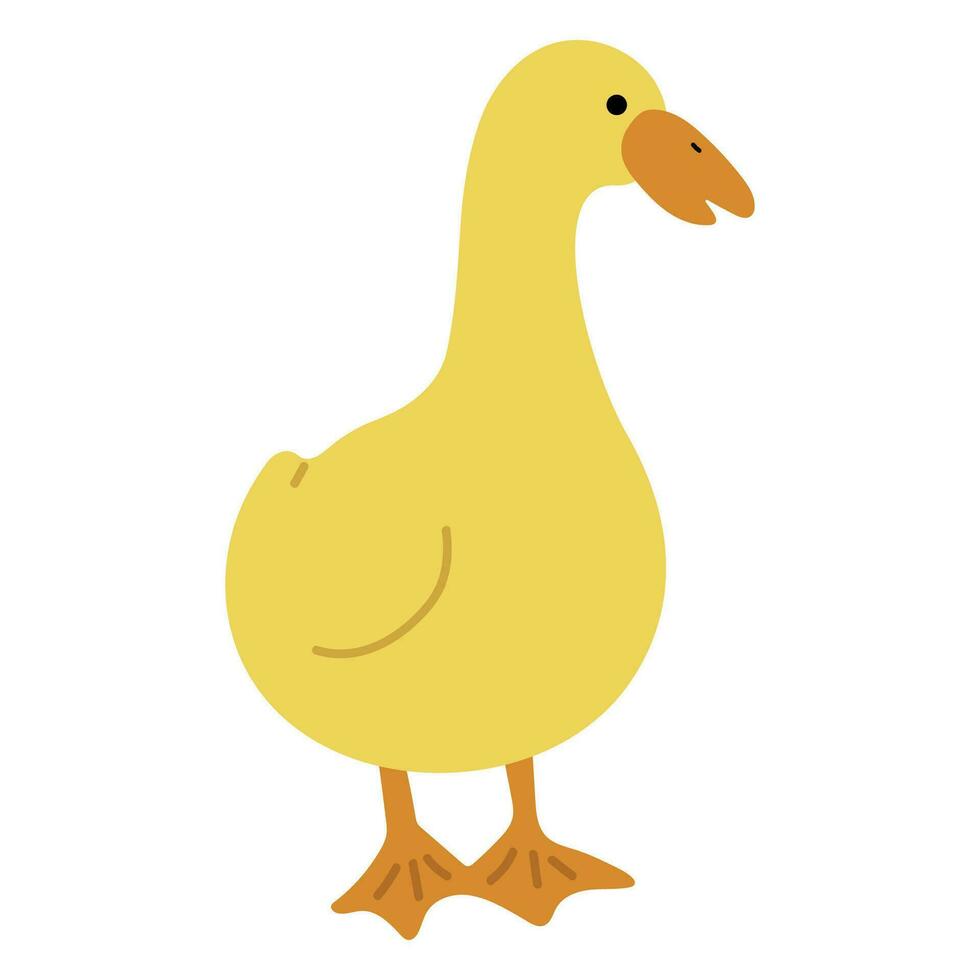 Pato amarillo soltero vector