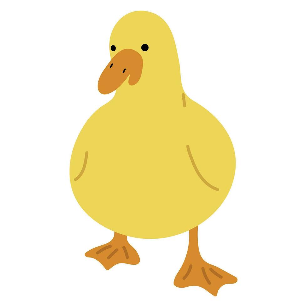 Pato amarillo soltero vector