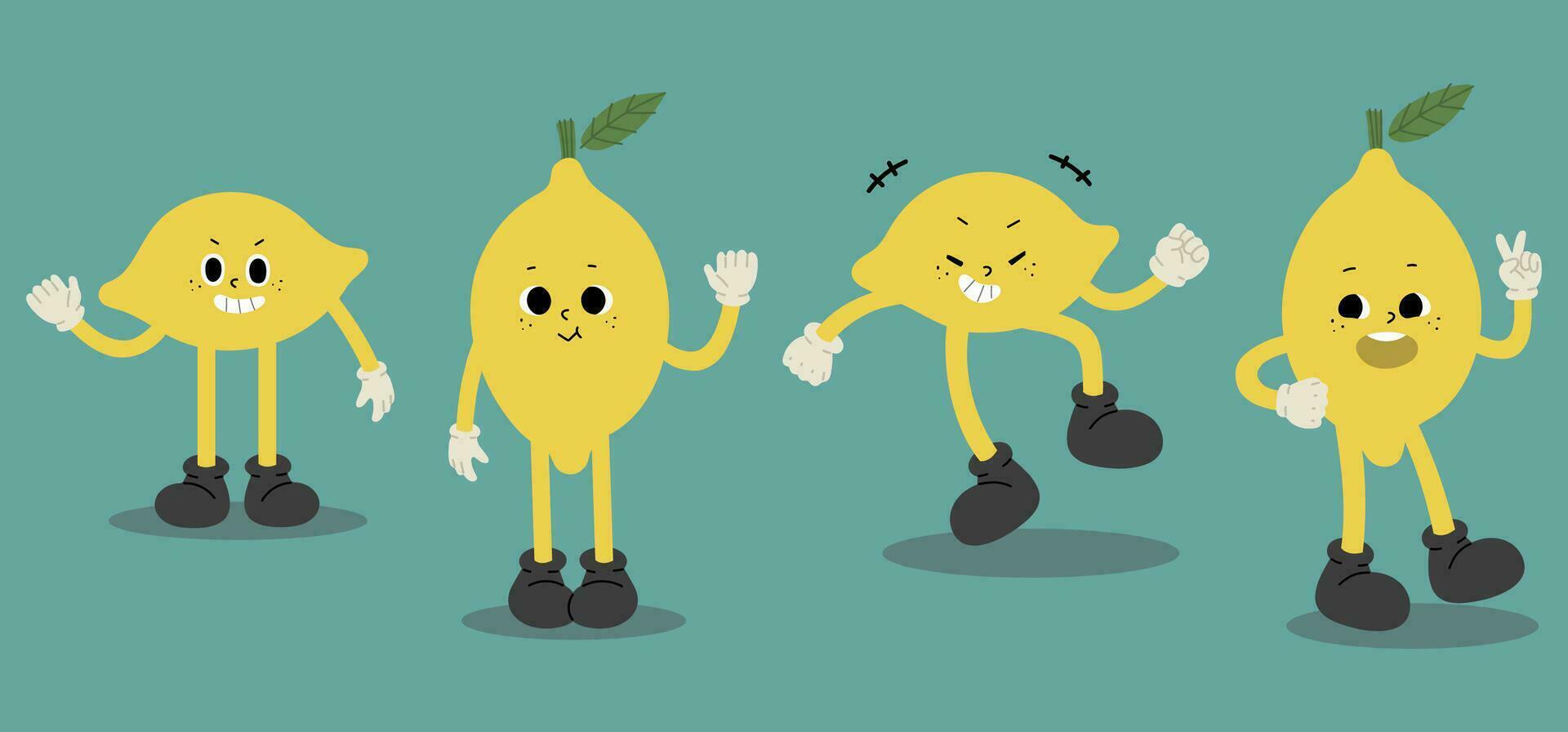 Lemon cute character vector and illustration