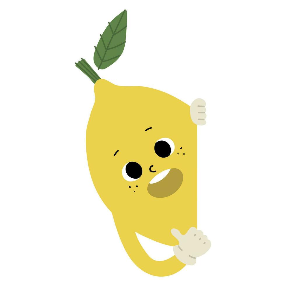 Vector illustration Lemon Character Single