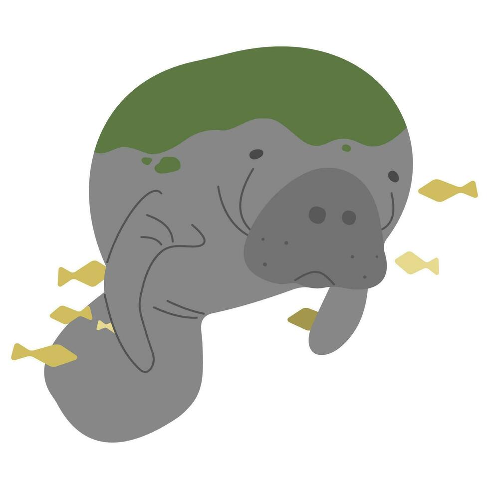 Manatee Single cute vector