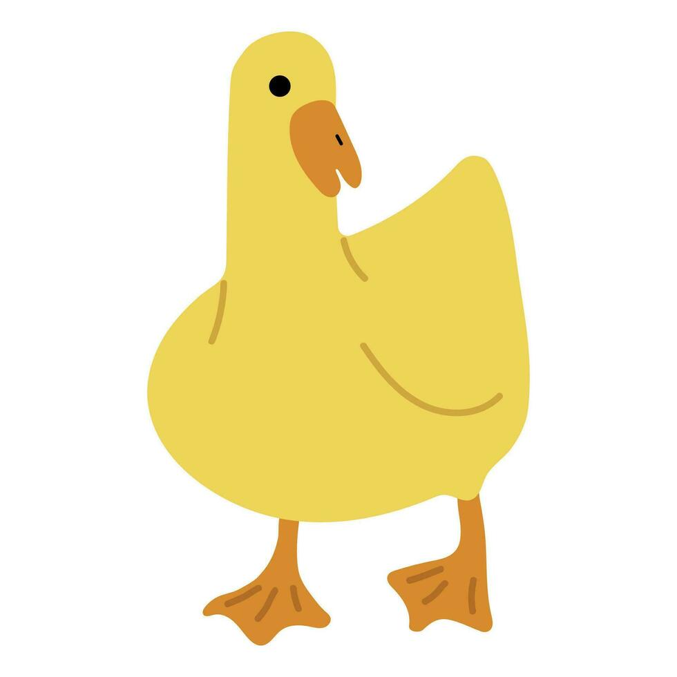 Pato amarillo soltero vector