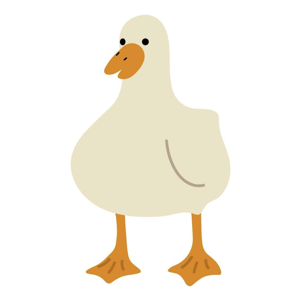 Pato blanco soltero vector