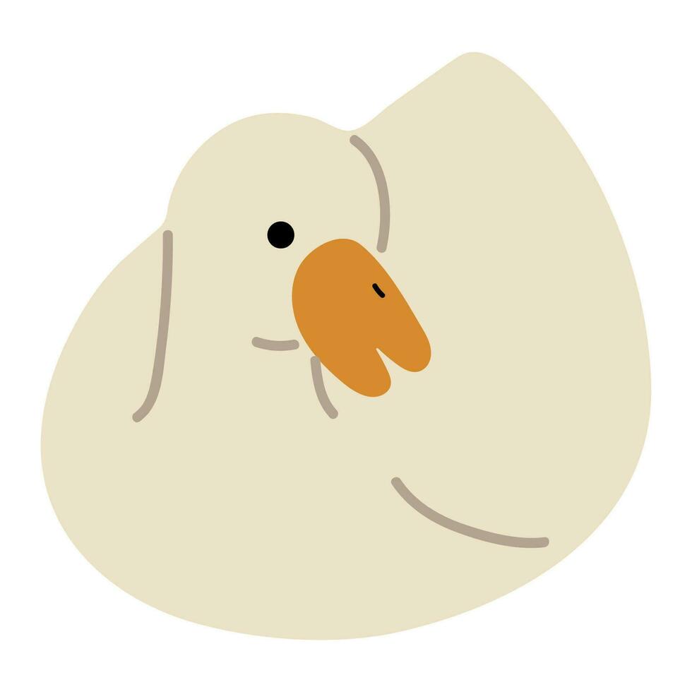 Pato blanco soltero vector