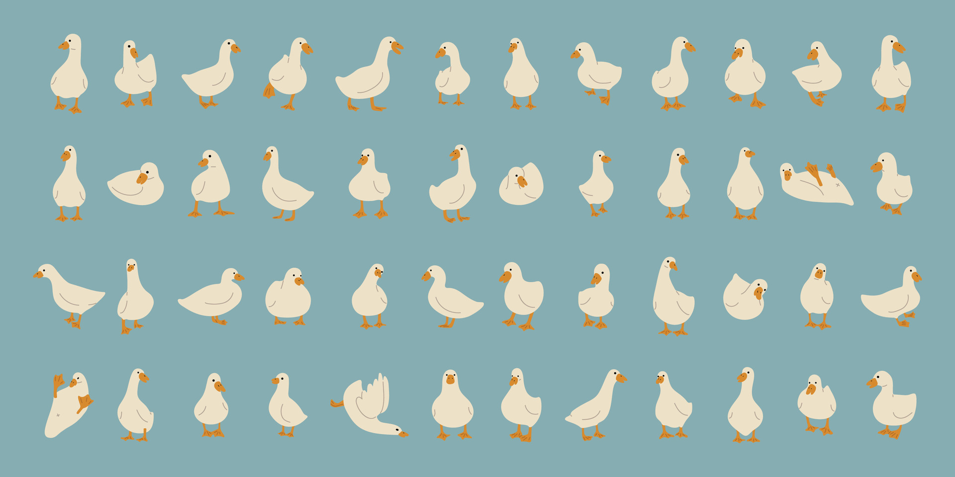 Duck white collection 26179253 Vector Art at Vecteezy