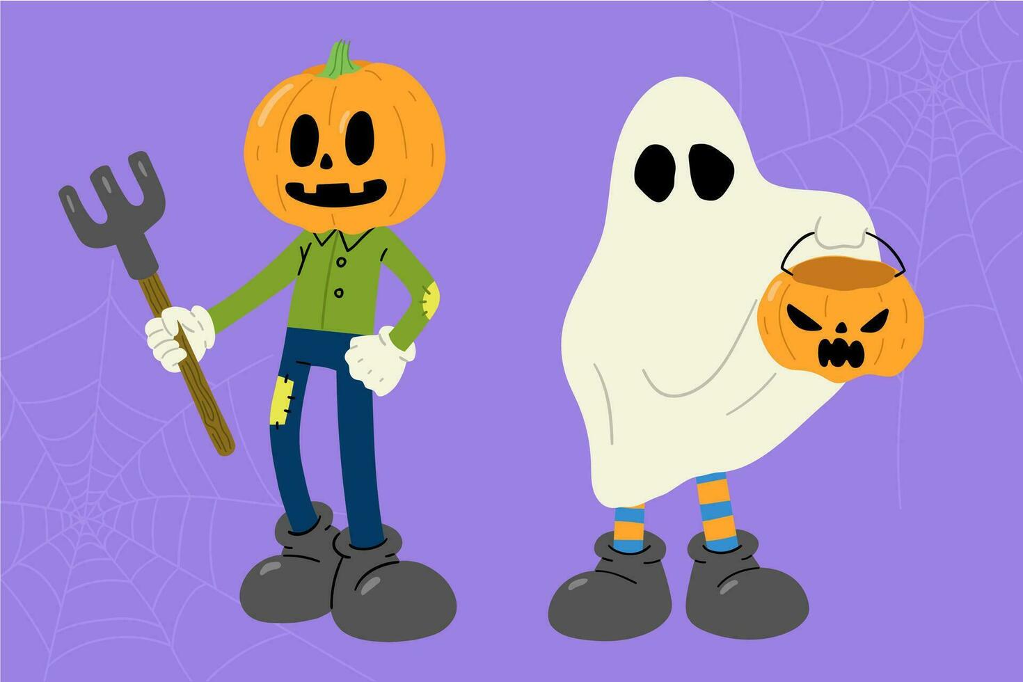 halloween charecter cute vector