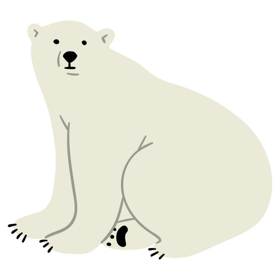 polar oso soltero vector