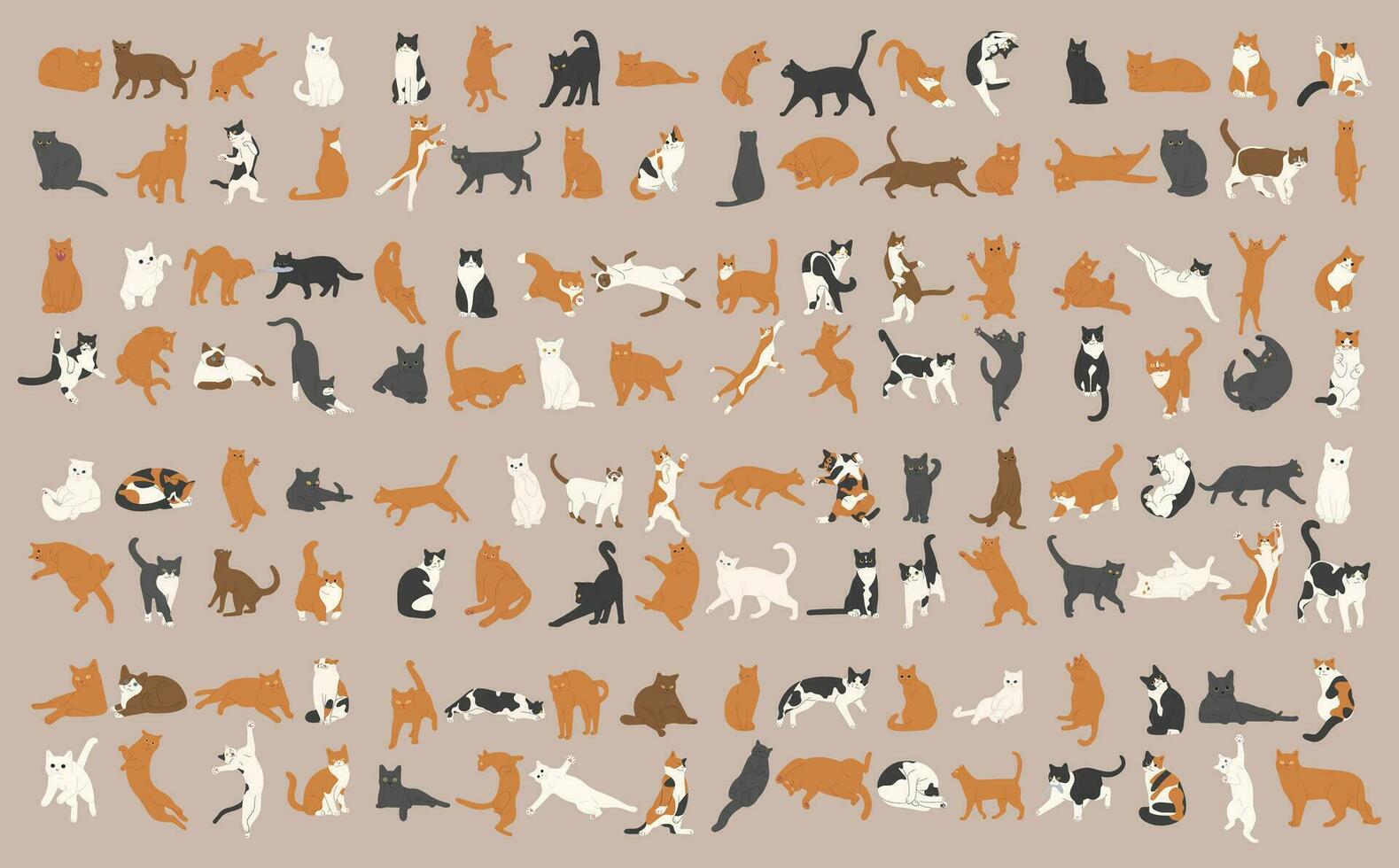 Cat collection cute vector