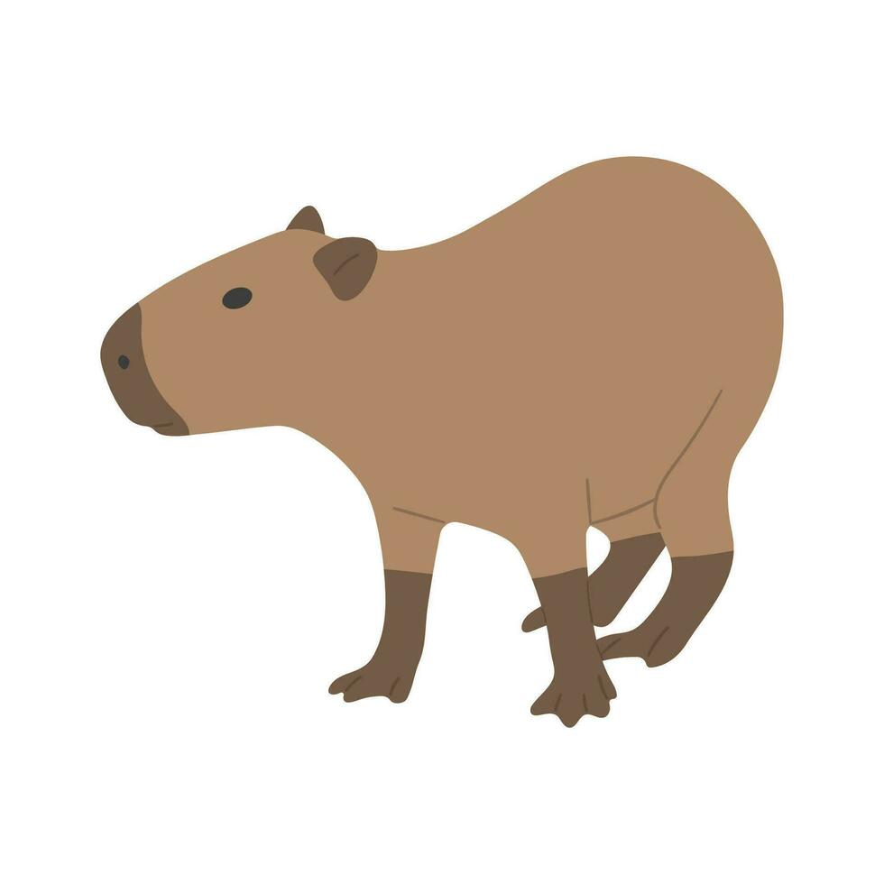 Capybara single cute vector