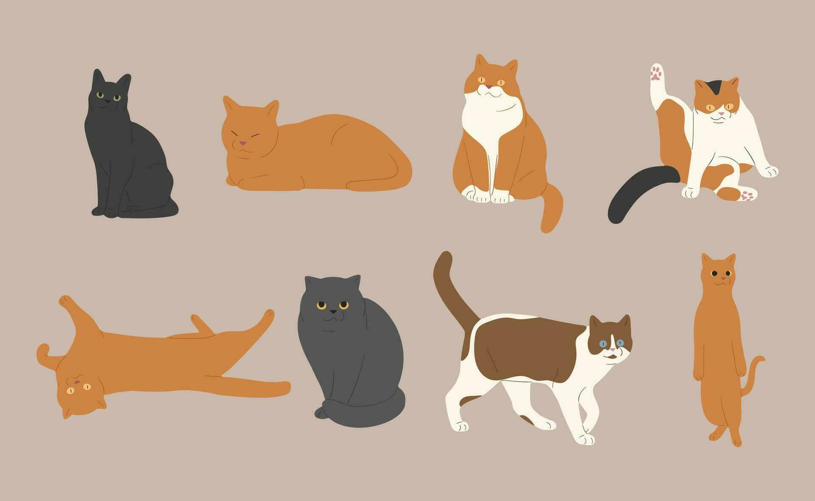 Cat group Vector illustration