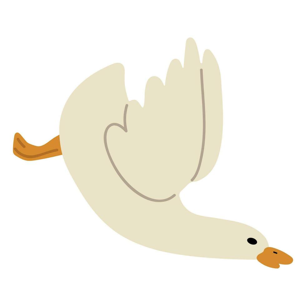 Pato blanco soltero vector