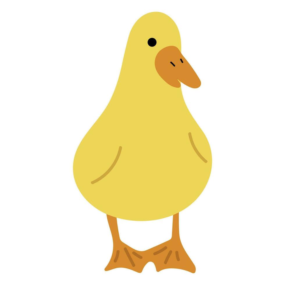 Pato amarillo soltero vector