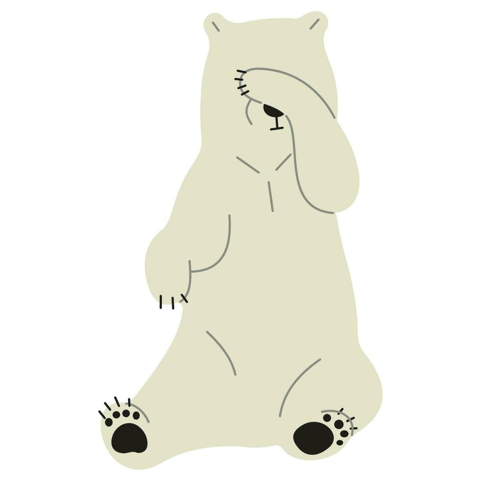 polar oso soltero vector