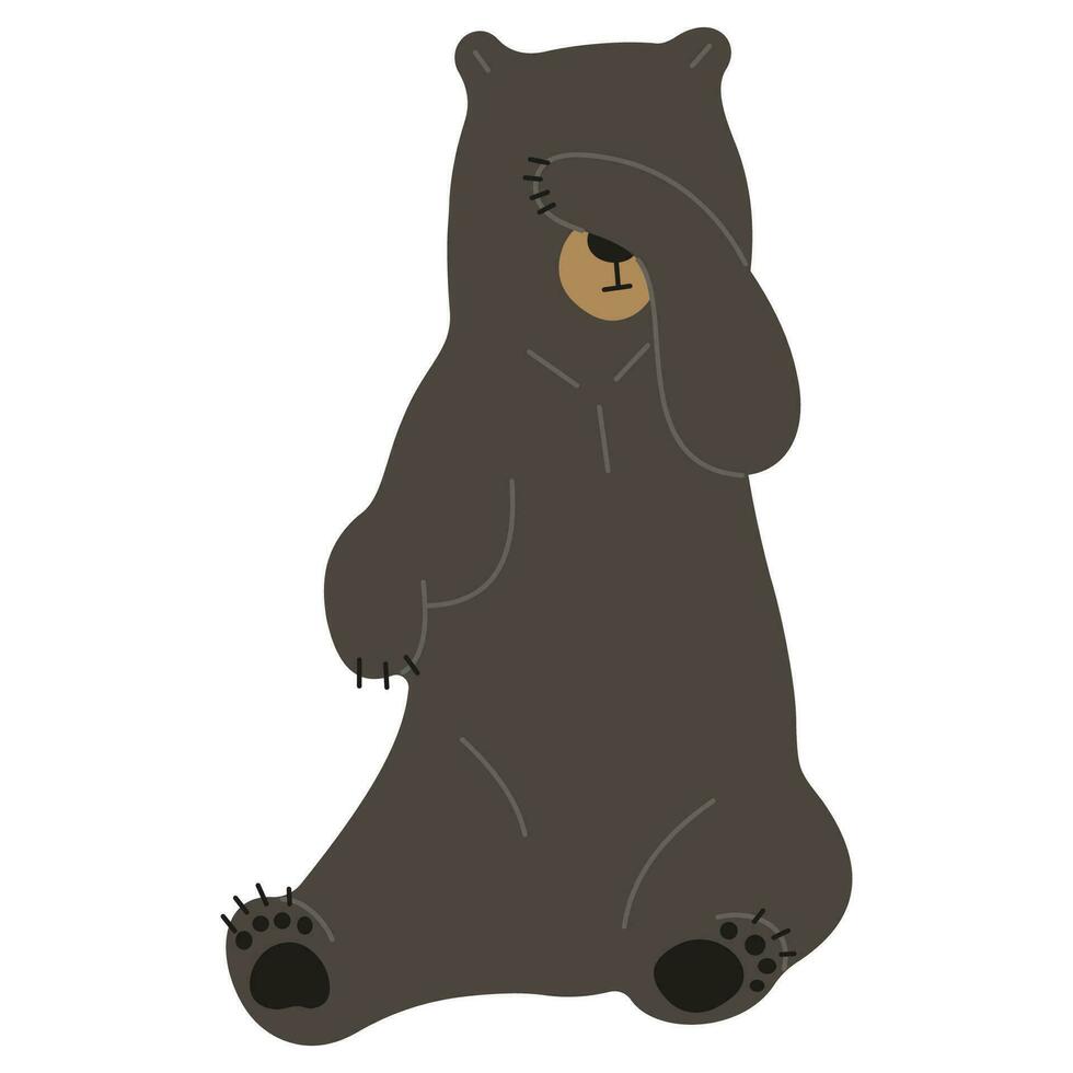americano negro oso soltero vector