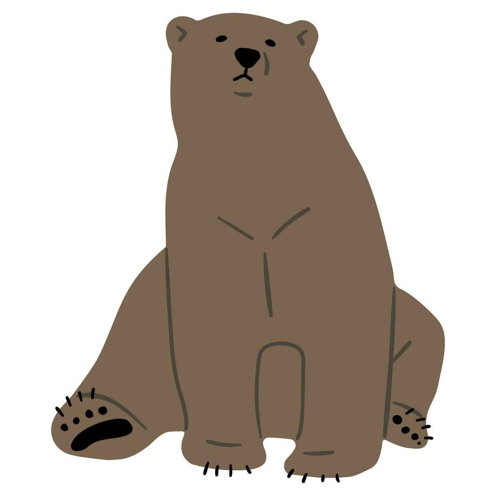 oso pardo oso soltero vector