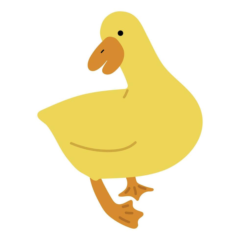 Pato amarillo soltero vector